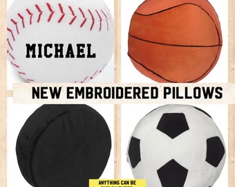 Sports Plush ball, basketball,baseball,hockey,soccer,football, personalized with name or Logo