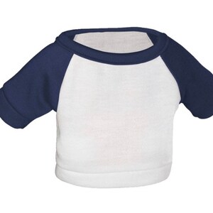 College logo shirt, fits 18 inch doll or teddy bear. Baseball Style Shirt, you pick sleeve color