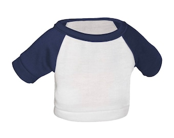 BLANK 18 inch doll Baseball Shirt Gray, Black, Maroon, Purple, Yellow, Pink, Red, Light Blue, Navy, Royal Blue, Green, White