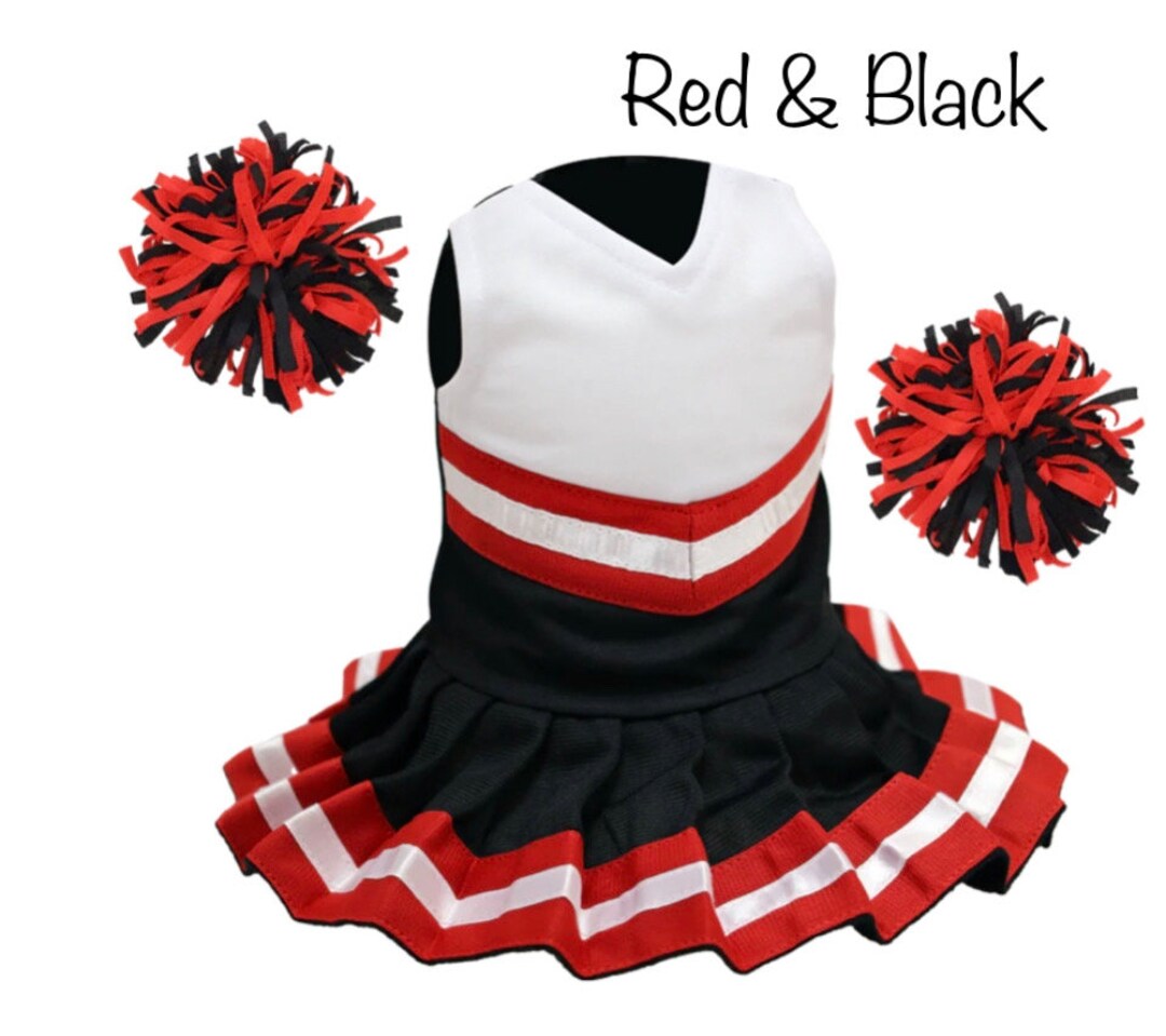 Red &amp; Black Cheerleader Outfit, 18 Inch Doll Cheer Outfit, Can Be ...