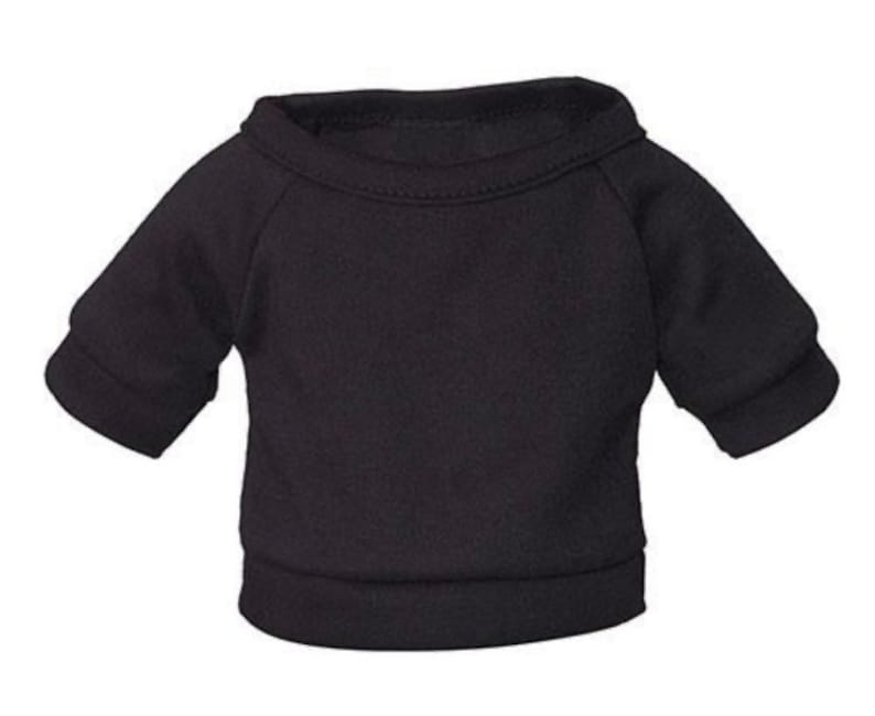 May include: A black short-sleeved dog sweater with a crew neck.