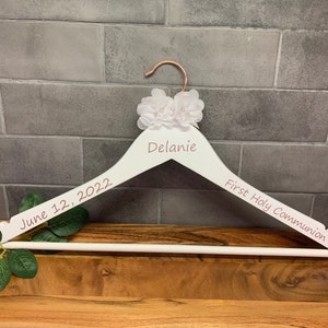 Personalized ROSE GOLD Keepsake Communion Hanger