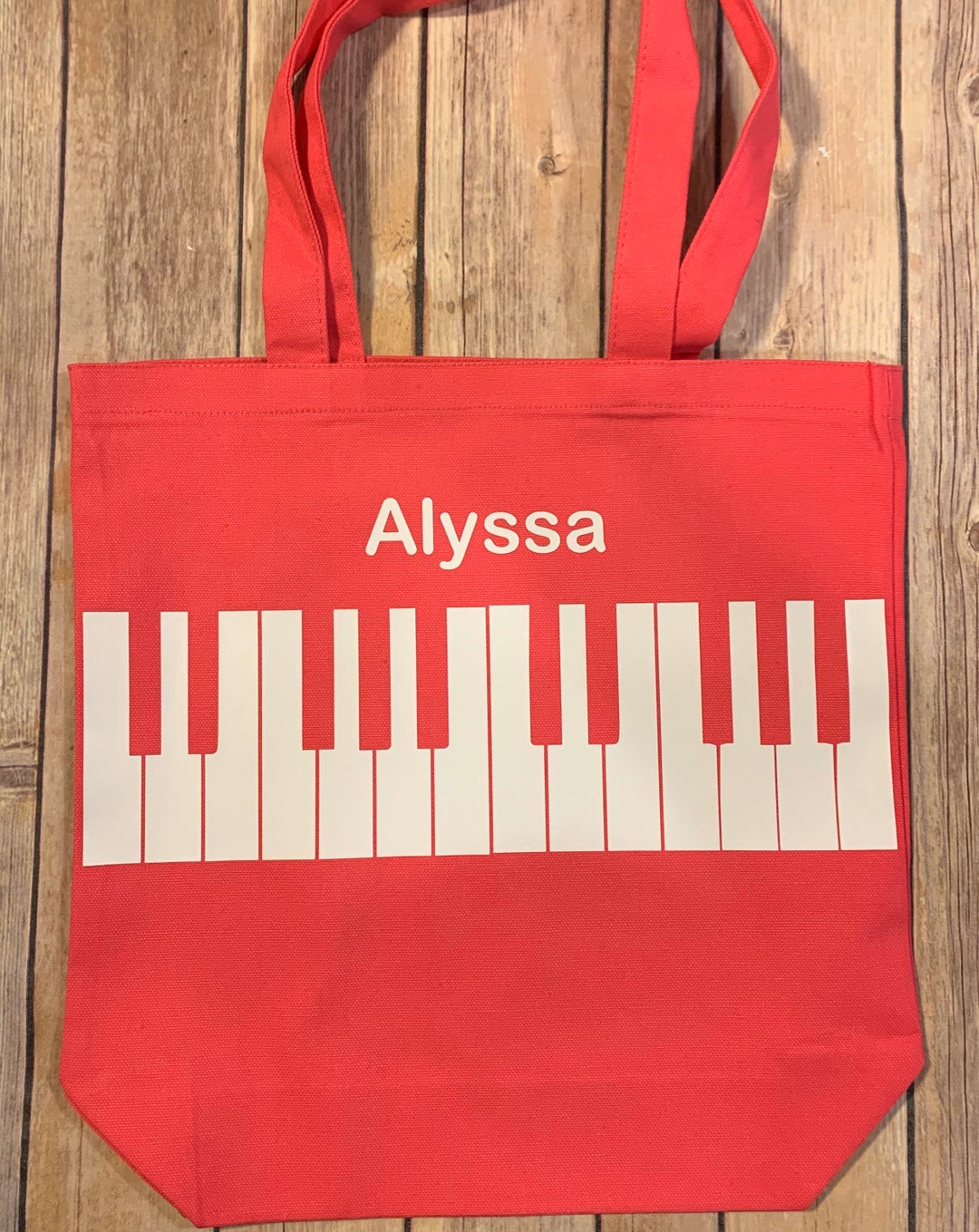 Piano Blue Pattern Print Leather Tote Bag