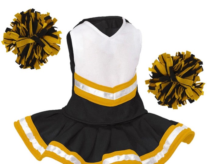 Gold & Black Cheer Uniform Customized Cheerleading Uniform - Etsy