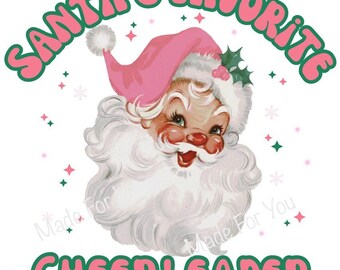 Christmas Cheerleader PNG Sublimation, Santa's Favorite Cheerleader, Cheerleader Pink Christmas, Cheerleading Christmas Gifts, PNG File only