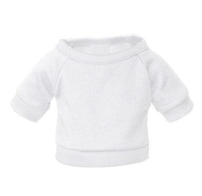 May include: A plain white short-sleeved t-shirt for a small dog or pet.