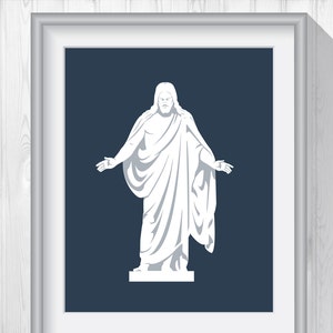 Digitale Datei - &quot;Komm, Folge mir nach, Christus Statue, 8x10 & 11x14, sofortiger Download, Jesus Christus Kunstwerk, der lebendige Christus, HLT Kunst