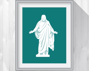 Digital File - "Come, Follow Me", Christus Statue, 8x10 & 11x14, instant PDF download, Jesus Christ artwork, Living Christ, LDS art