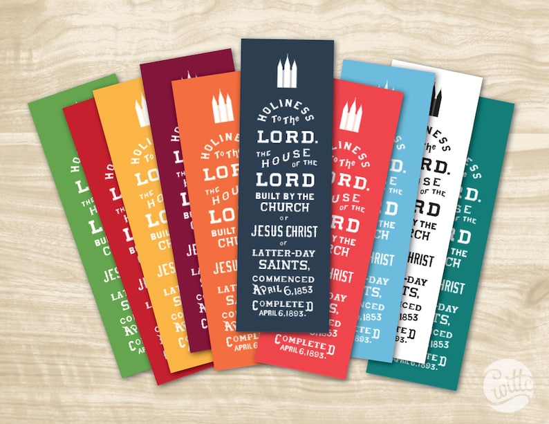 Digital File - Bookmark LDS Art, SLC Temple "holiness to the Lord, the ...
