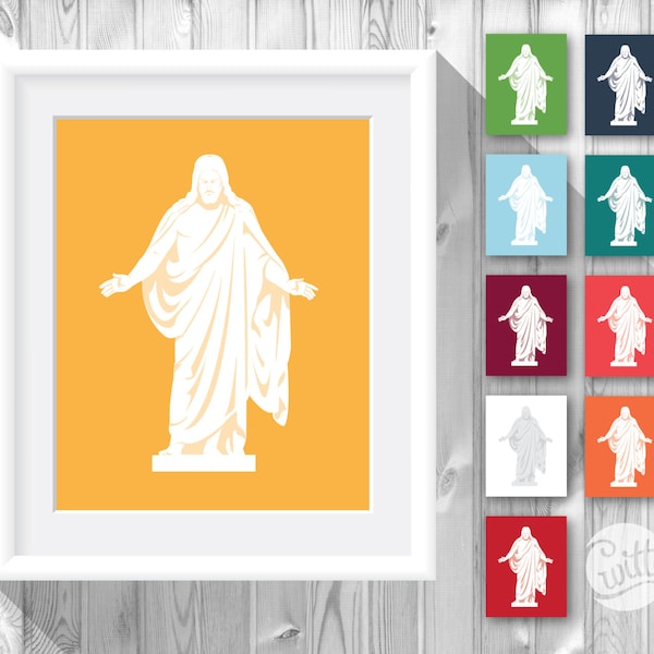 Digital File - "Come, Follow Me", Christus Statue, LDS art, 8x10, 10 colors, PDF download, Jesus Christ artwork, Living Christ, Easter