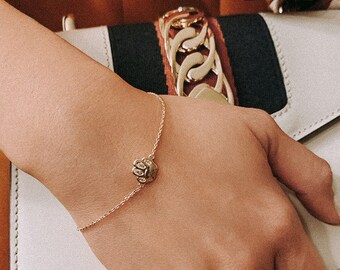 Gold Paw Print Charm Bracelet | 14k Gold Plated Sterling Silver