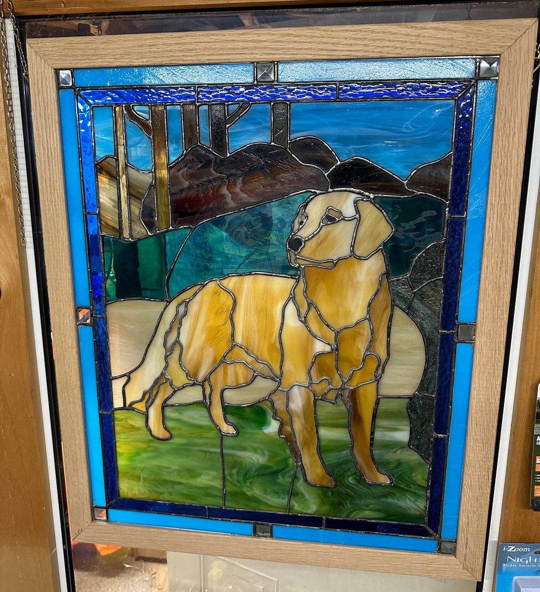 Golden Retriever Stained Glass Panel - Etsy