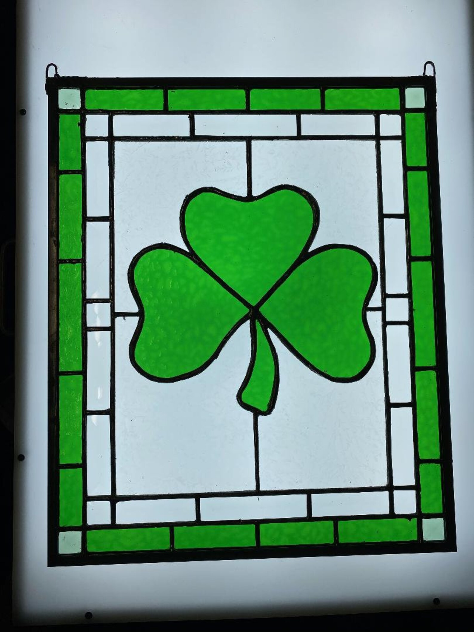 Custom Shamrock Stained Glass Panel Etsy