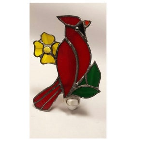 Stained Glass Night Light - Cardinal