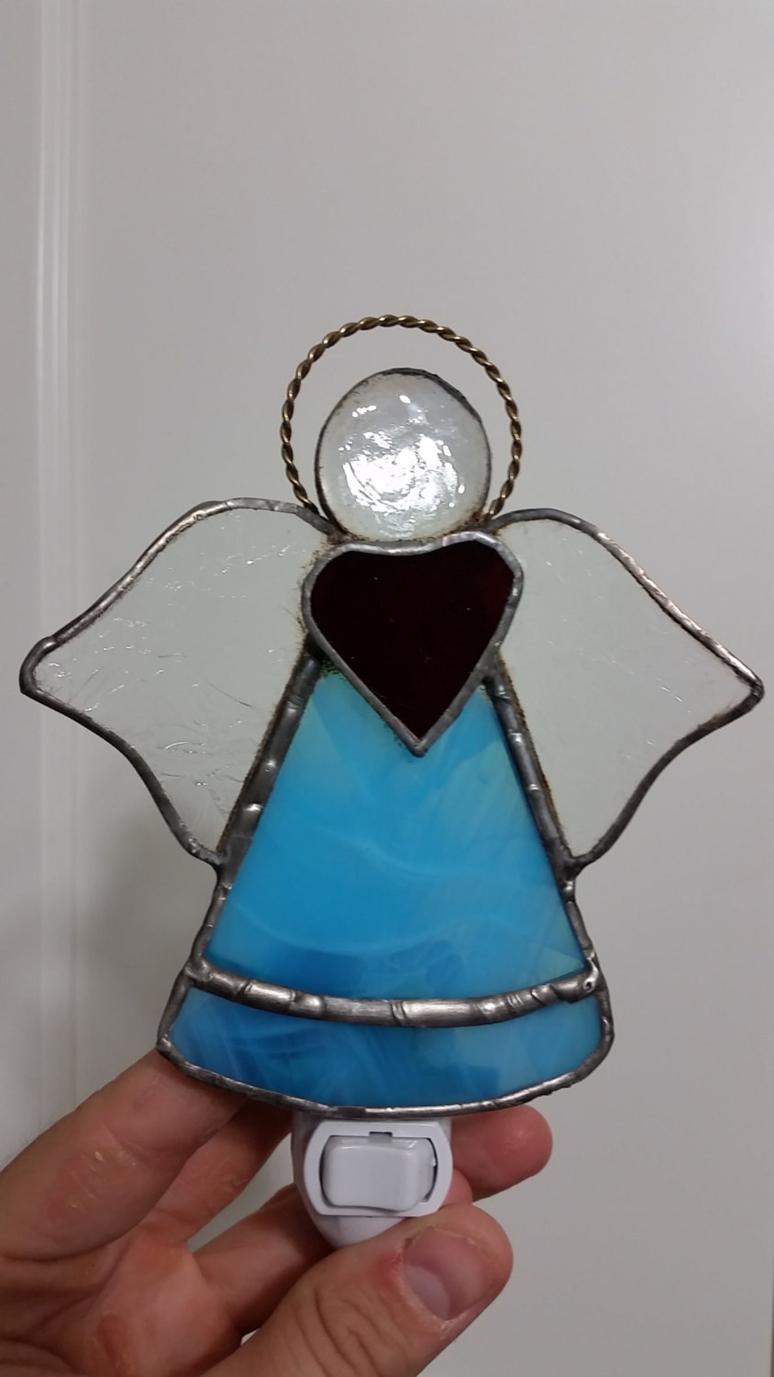 Stained Glass Night Light Angel Etsy