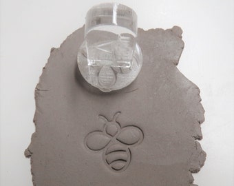 Bumble Bee Pottery Stamp , Honey Bee Clay Stamp , Bumble Bee , Bee Stamp - Clear Acrylic Stamp