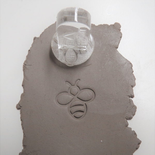Bumble Bee Pottery Stamp , Honey Bee Clay Stamp , Bumble Bee , Bee Stamp - Clear Acrylic Stamp