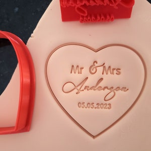 Personalized Wedding Mr&Mrs with Name Cookie Fondant Icing Stamp Stencil Wedding Biscuit Cake Decorating Cookie Cutter Custom