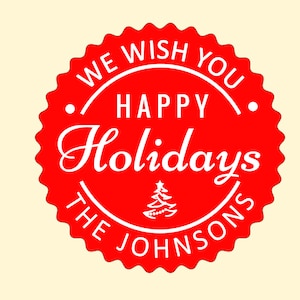 Happy Holidays Cookie Stamp, Personalized Christmas Cookie Fondant Stamp, Custom Cookie Stamp, Fondant Stamp, Stamp