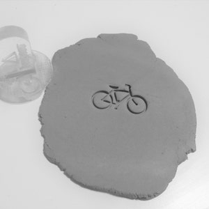 Bicycle Pottery Stamp, Clay Stamp, Polymer Clay Stamp, Fondant Stamp, Cookie Stamp