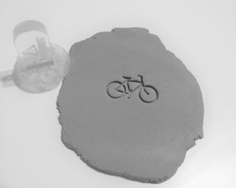 Bicycle Pottery Stamp, Clay Stamp, Polymer Clay Stamp, Fondant Stamp, Cookie Stamp