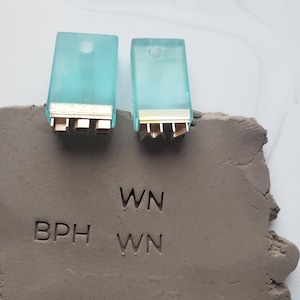 Mini Brass Personalized Pottery Stamp: Custom Ceramic Initial Stamp SKU# BS02