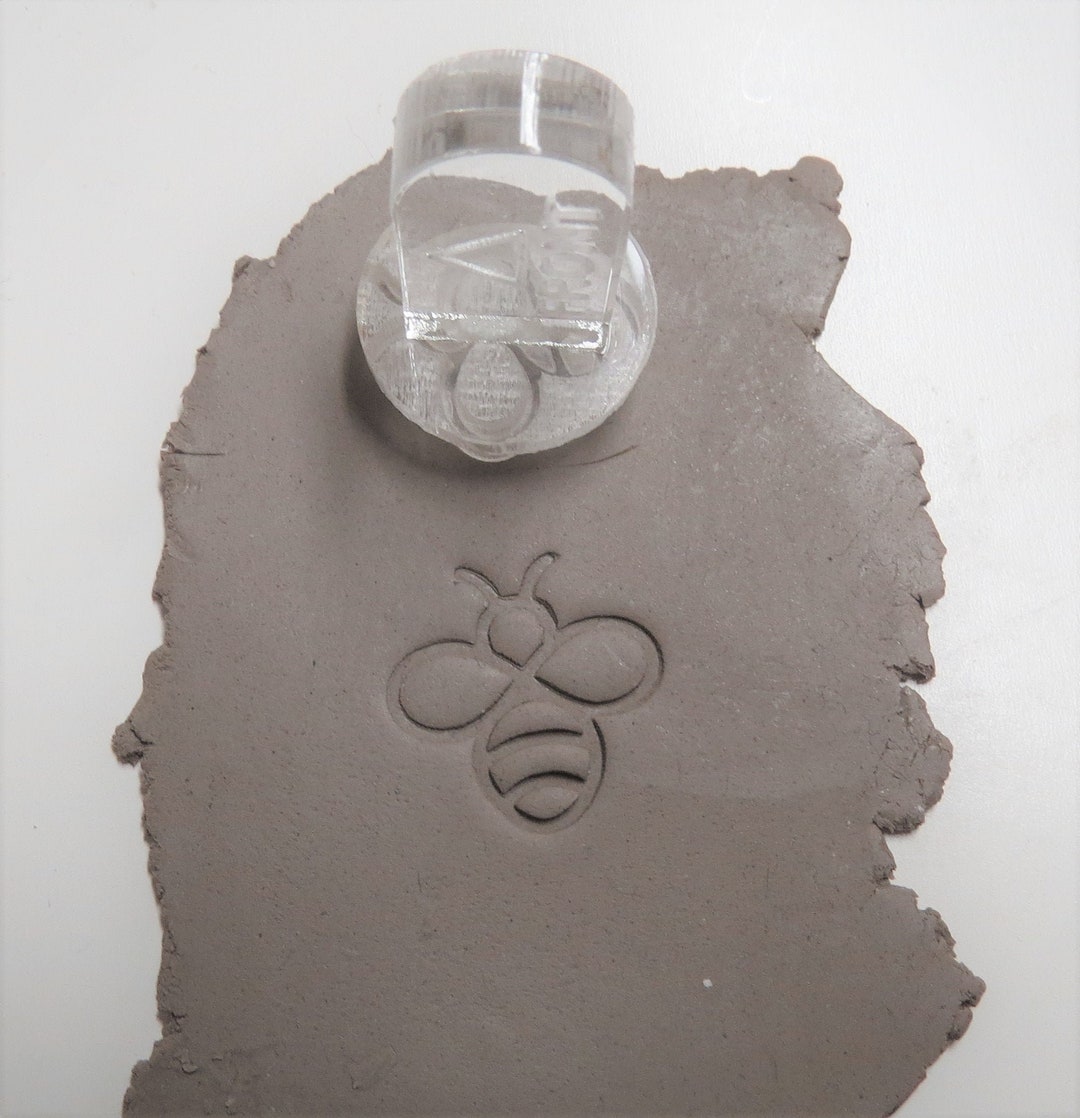 Bumble Bee Pottery Stamp , Honey Bee Clay Stamp , Bumble Bee , Bee