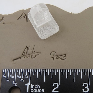 Tampon poterie signature écriture manuscrite réelle, Tampon signature personnalisé, Tampon en pâte polymère, Tampon poterie, Tampon céramique personnalisé, Tampon argile,