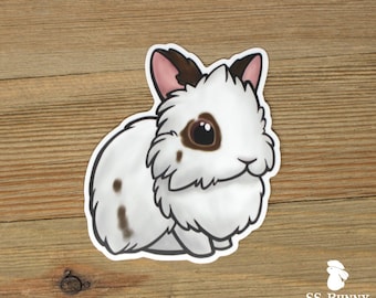 Charlie Chocolate Lionhead Rabbit Sticker; Cute Brown Bunny