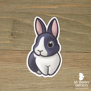Blue Dutch rabbit sticker; cute Dutch bunny sticker, bunny rabbit sticker, rabbit window sticker, rabbit tablet sticker, bunny phone sticker