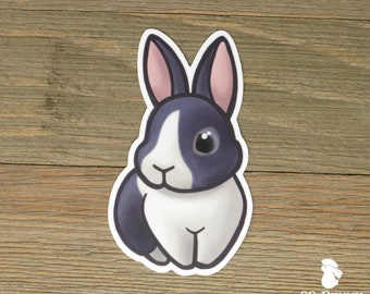 Blue Dutch rabbit sticker; cute Dutch bunny sticker, bunny rabbit sticker, rabbit window sticker, rabbit tablet sticker, bunny phone sticker