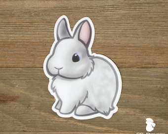 Black Dutch Rabbit Sticker Cute Printed Vinyl Bunny Sticker - Etsy