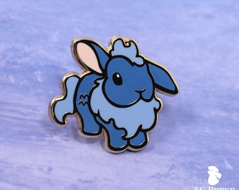 Aquarius bunny horoscope hard enamel pin - half lop mermaid lapel pin, aquarius zodiac bunny pin, aquarius astrology rabbit pin, cute bunny