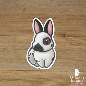 Black English Spot bunny sticker; easter rabbit sticker, planner sticker, vinyl sticker, waterproof sticker,  cute bunny gift
