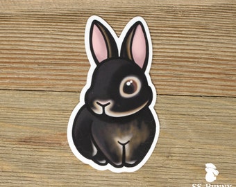 Black Bunny Sticker Black Rabbit Sticker Black Bunny Gift - Etsy