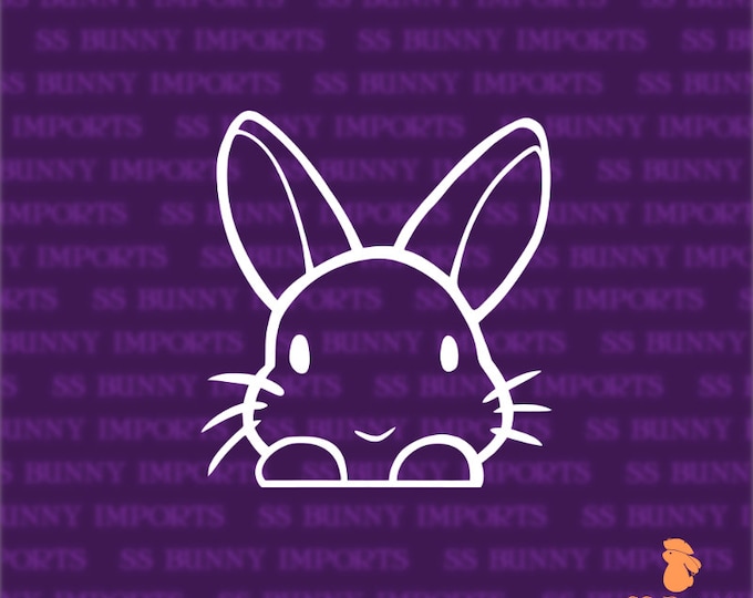 Peeking Cute Vinyl Bunny Sticker Rabbit Car Decal / Laptop Etsy