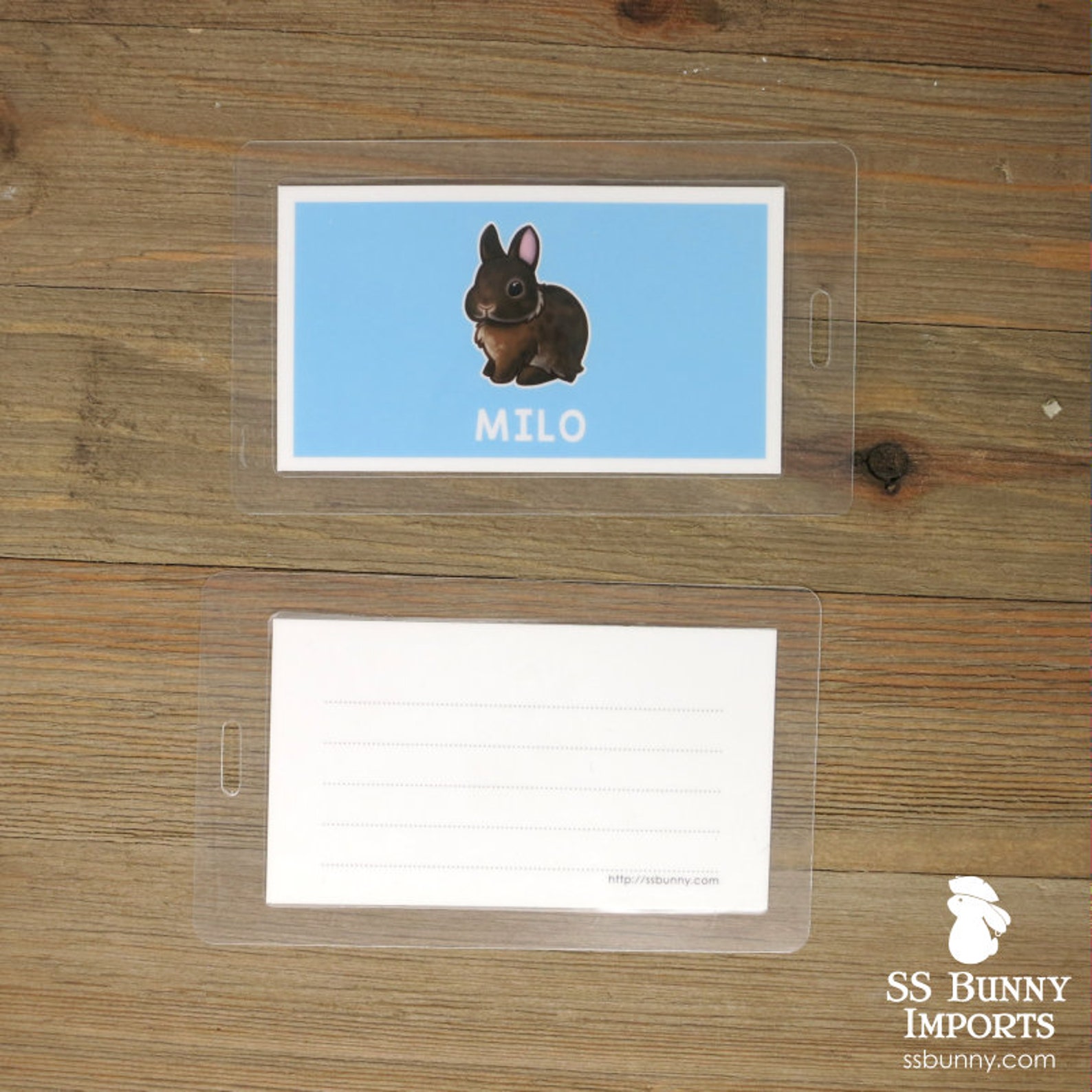 Custom Rabbit Tags Set of 2 Laminated Name Tags. Bunny Etsy