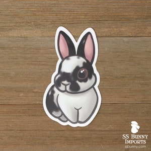 Broken black rabbit sticker; rabbit phone sticker, bunny phone sticker, rabbit laptop sticker, bunny laptop sticker, rabbit car sticker