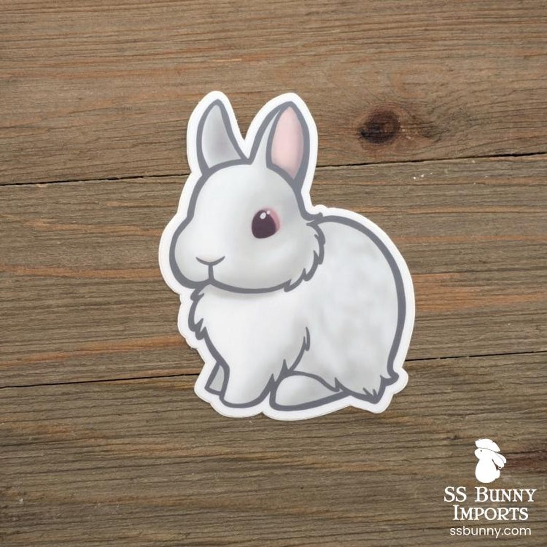 REW Netherland Dwarf Rabbit Sticker; Cute Printed Bunny