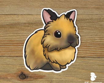 Charlie Chocolate Lionhead Rabbit Sticker Cute Brown Bunny - Etsy