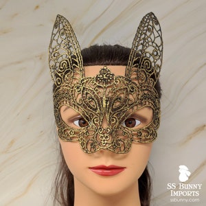 Blue lace bunny masquerade mask; Halloween bunny costume, friends matching rabbit mask, bunny costume party image 2