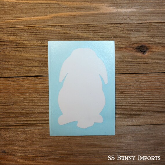 Mini Lop Rabbit Silhouette Decal; Waterproof Bunny Decal