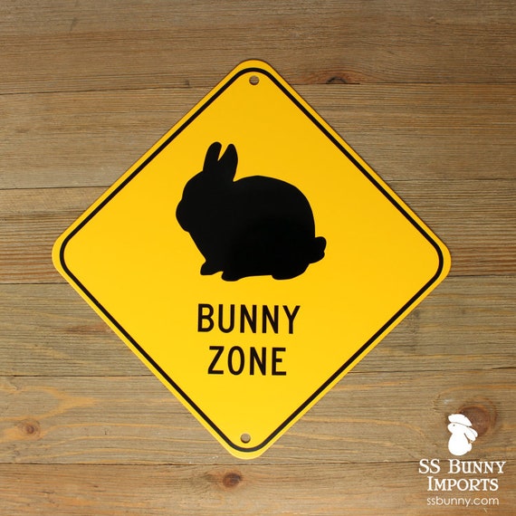 Dwarf Bunny Zone; Pet Rabbit Novelty Sign, Aluminum, 6