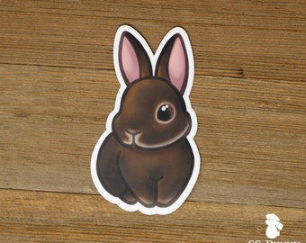 Agouti rabbit sticker; cute printed vinyl sticker, waterproof, weatherproof