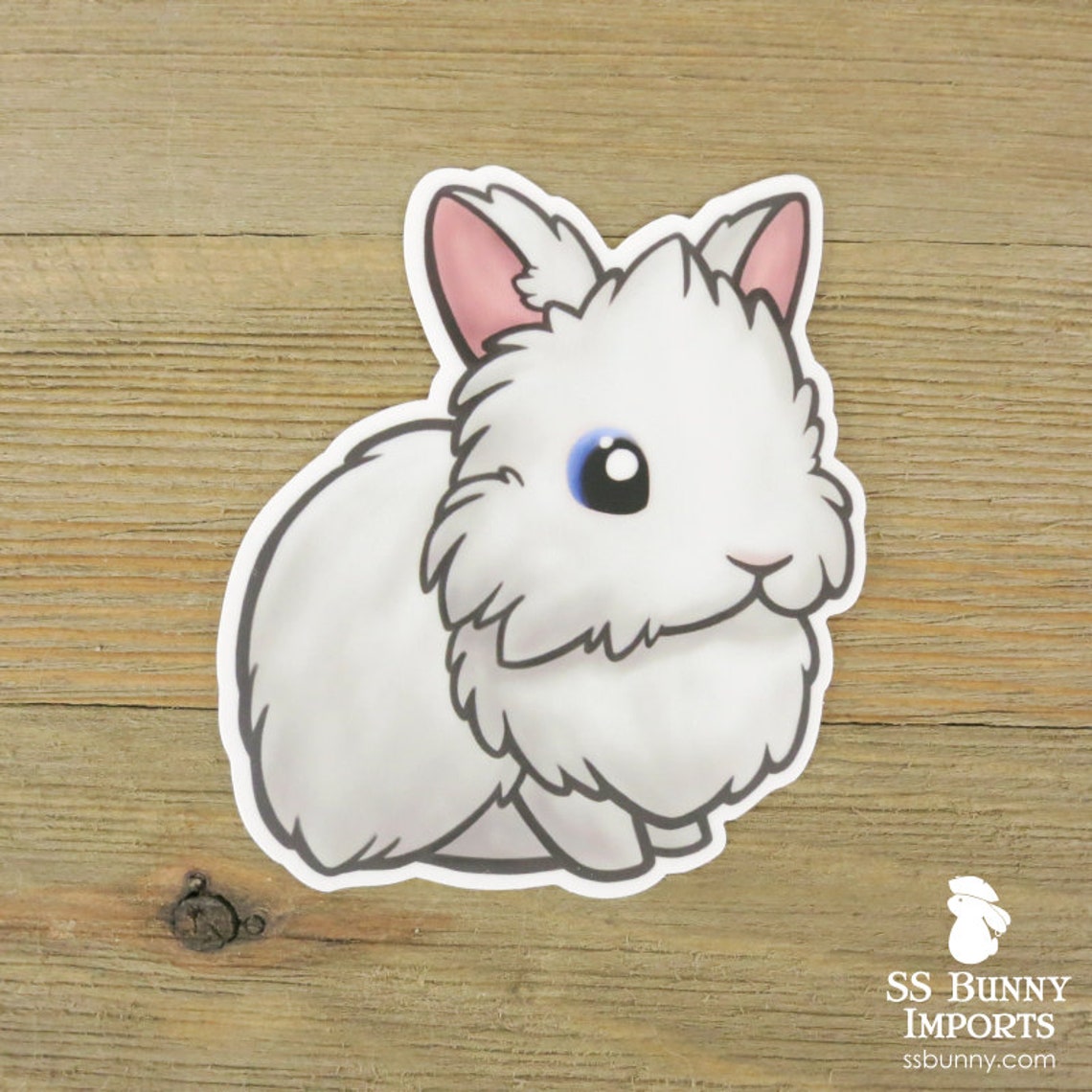 Blue-eyed White Lionhead Rabbit Sticker Cute White Bunny - Etsy
