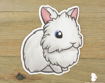 Black Tort Lionhead Rabbit Sticker Cute Lionhead Bunny | Etsy