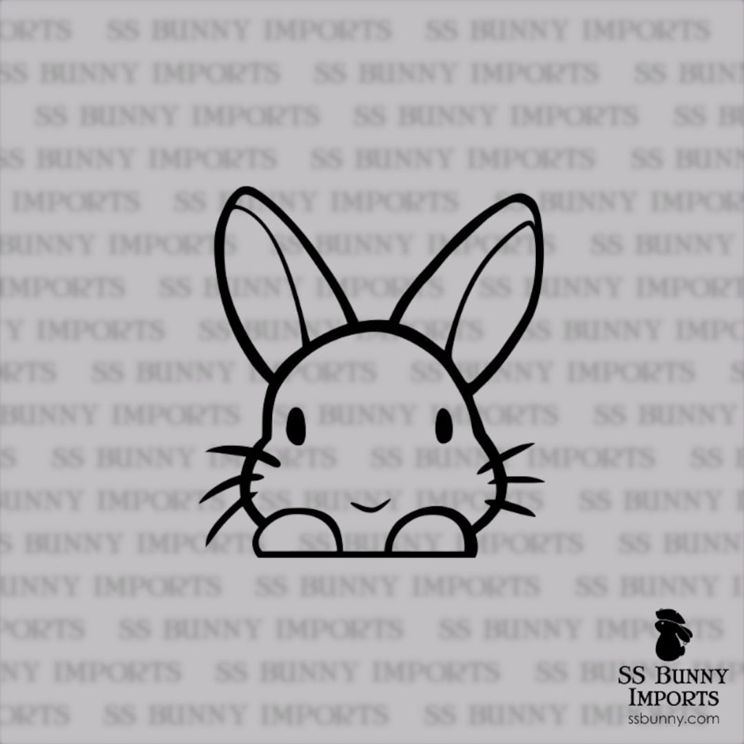 Peeking Cute Vinyl Bunny Sticker; Rabbit Car Decal / Laptop Decal ...