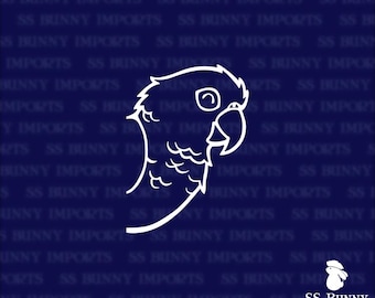 Happy green cheek conure parrot sticker; bird car window decal, parrot laptop decal, conure phone decal, glossy white