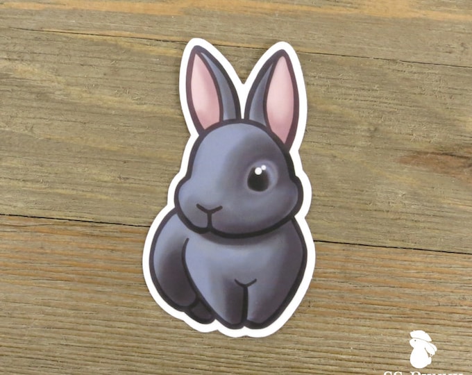 Chocolate Dutch Rabbit Sticker Cute Printed Vinyl Bunny - Etsy