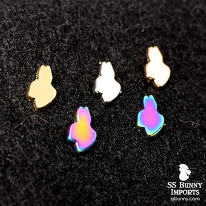 Mini rabbit silhouette hard enamel pins - mini board filler pin, accent hard enamel pin, cute mini pin, hat pin, collar pin, bunny shadow
